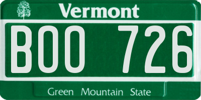 VT license plate BOO726