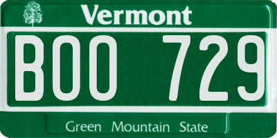 VT license plate BOO729