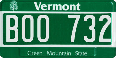 VT license plate BOO732