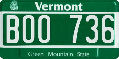 VT license plate BOO736