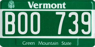 VT license plate BOO739