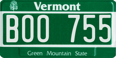 VT license plate BOO755