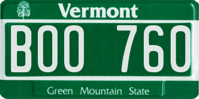 VT license plate BOO760