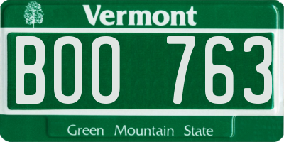 VT license plate BOO763