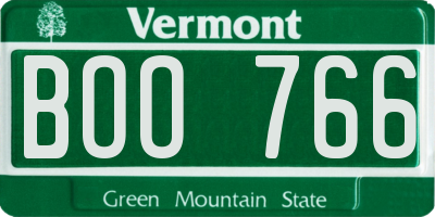 VT license plate BOO766