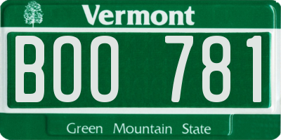 VT license plate BOO781
