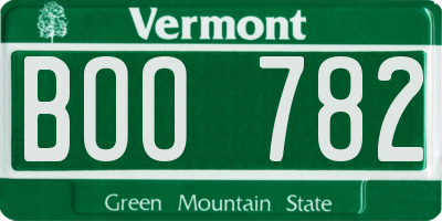 VT license plate BOO782