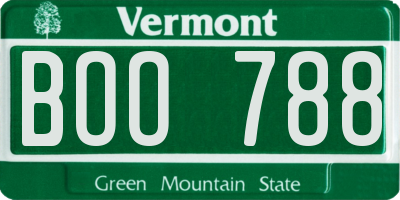 VT license plate BOO788