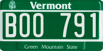 VT license plate BOO791