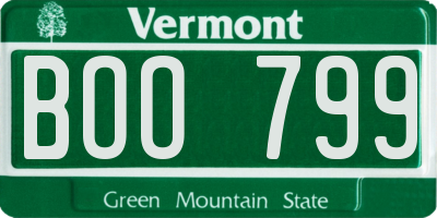 VT license plate BOO799