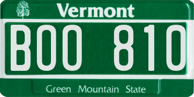 VT license plate BOO810