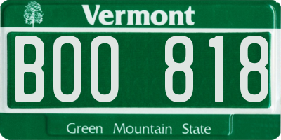 VT license plate BOO818
