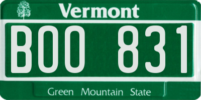 VT license plate BOO831