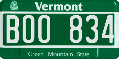 VT license plate BOO834