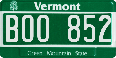 VT license plate BOO852