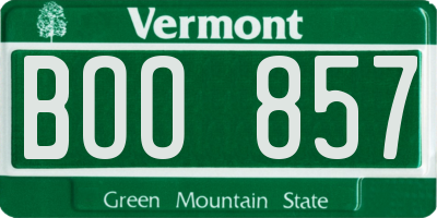 VT license plate BOO857
