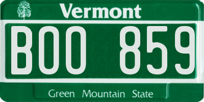 VT license plate BOO859
