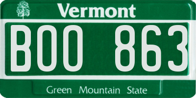 VT license plate BOO863