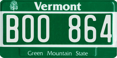 VT license plate BOO864