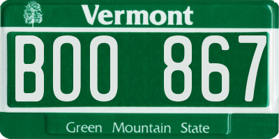 VT license plate BOO867