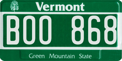 VT license plate BOO868