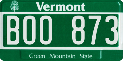 VT license plate BOO873