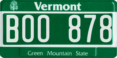 VT license plate BOO878