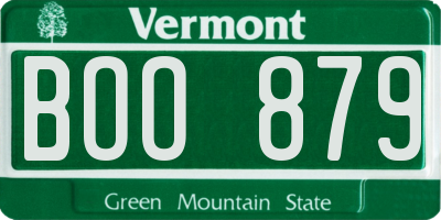 VT license plate BOO879