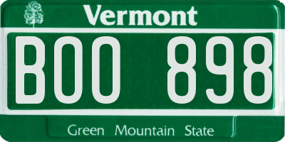 VT license plate BOO898