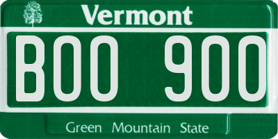 VT license plate BOO900