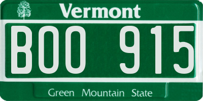 VT license plate BOO915