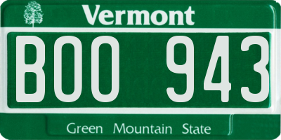 VT license plate BOO943