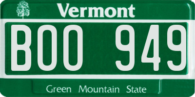 VT license plate BOO949