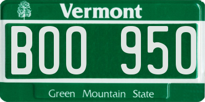VT license plate BOO950
