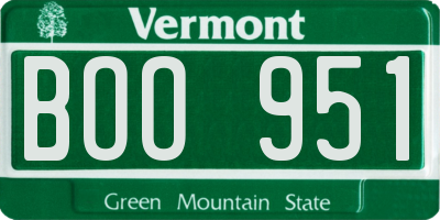 VT license plate BOO951
