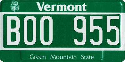 VT license plate BOO955