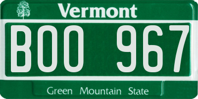 VT license plate BOO967