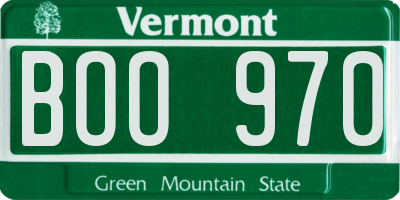 VT license plate BOO970