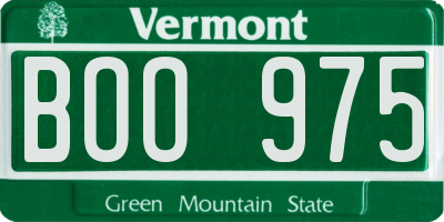 VT license plate BOO975