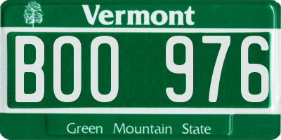 VT license plate BOO976