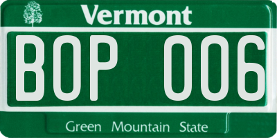 VT license plate BOP006