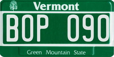 VT license plate BOP090