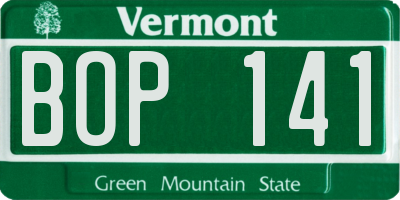 VT license plate BOP141
