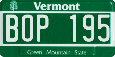 VT license plate BOP195