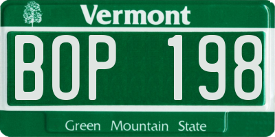 VT license plate BOP198