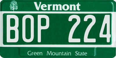 VT license plate BOP224