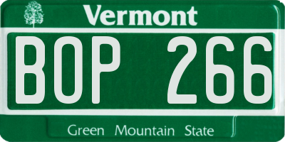 VT license plate BOP266