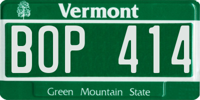 VT license plate BOP414