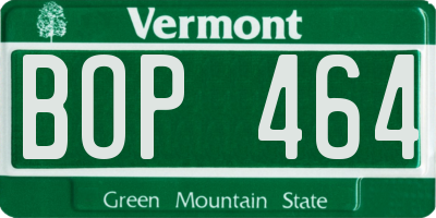 VT license plate BOP464