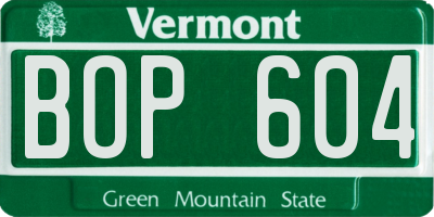 VT license plate BOP604